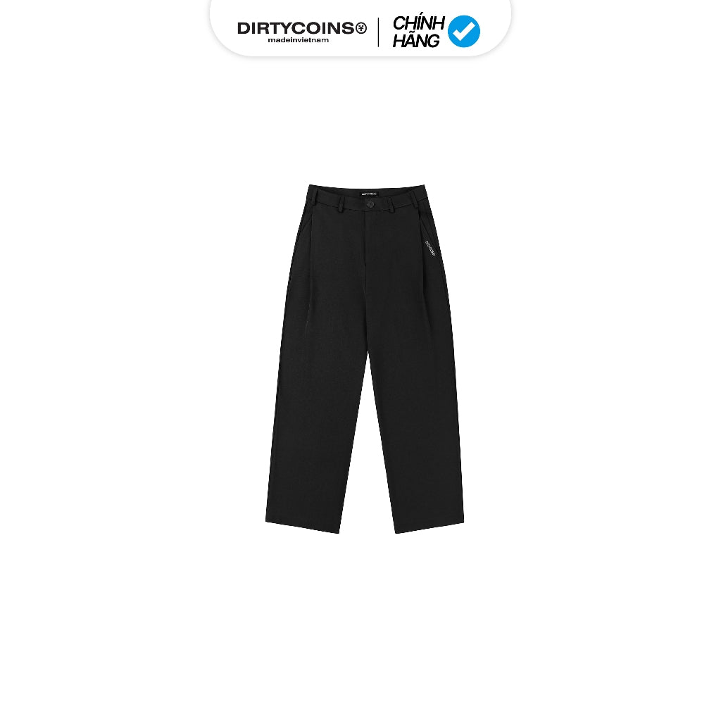 Wide Metal Label Trouser Pants