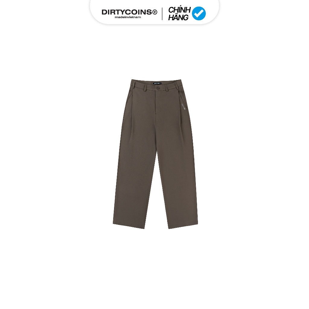 Wide Metal Label Trouser Pants
