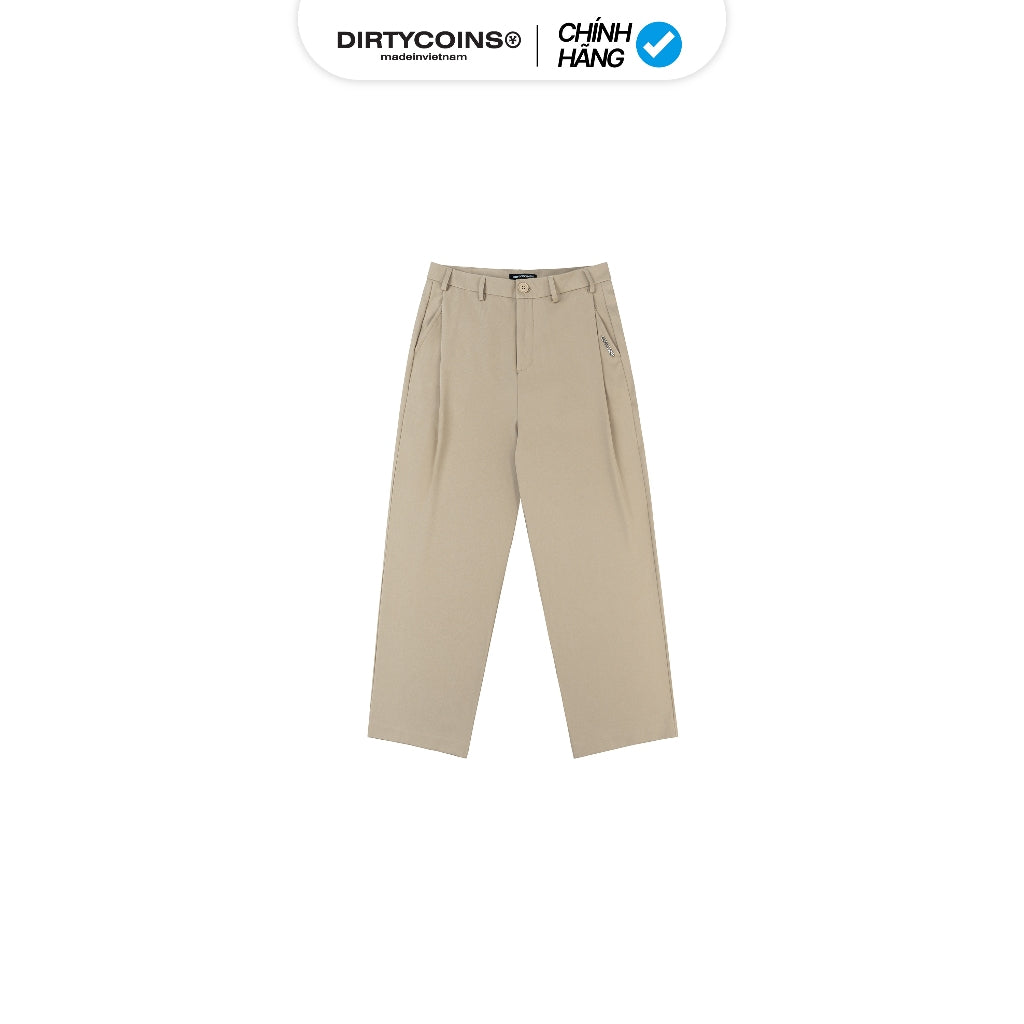 Wide Metal Label Trouser Pants