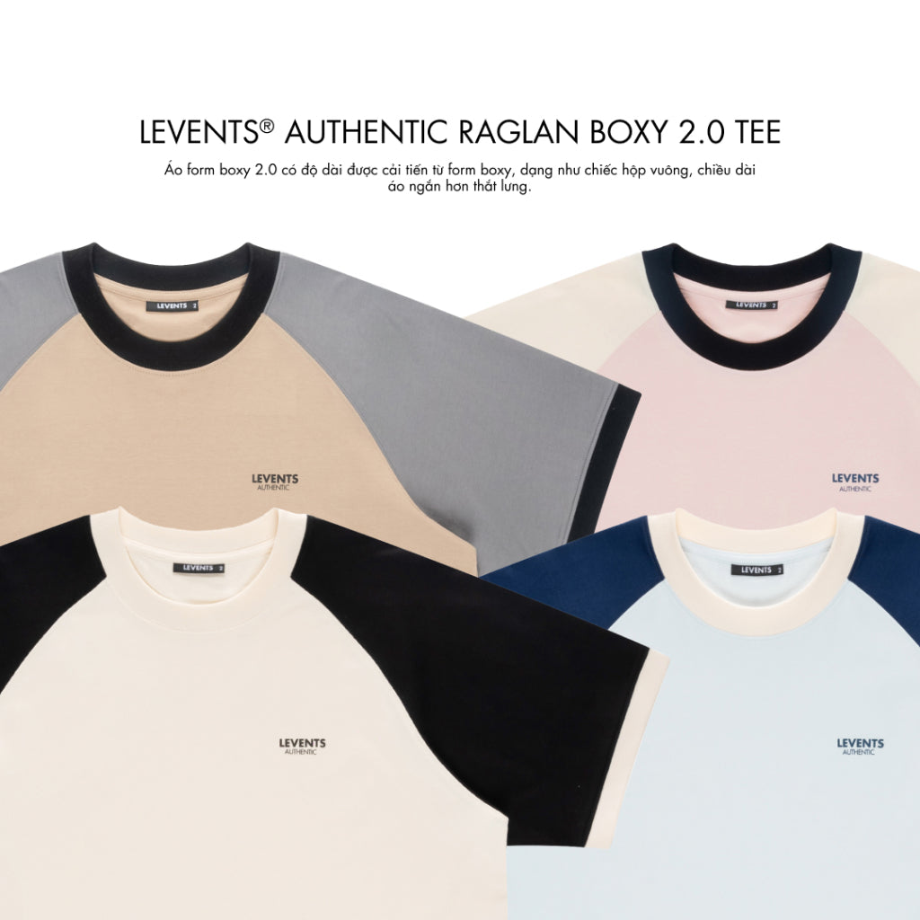 Levents LVS Authentic Raglan Boxy 2.0 Tee 100% Cotton Unisex T-shirt