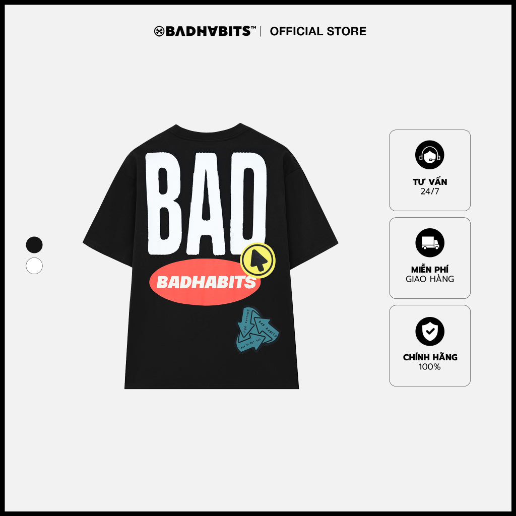 Unisex Bad Habits T-shirt - Black Bad Icon Tee - Genuine Local Brand