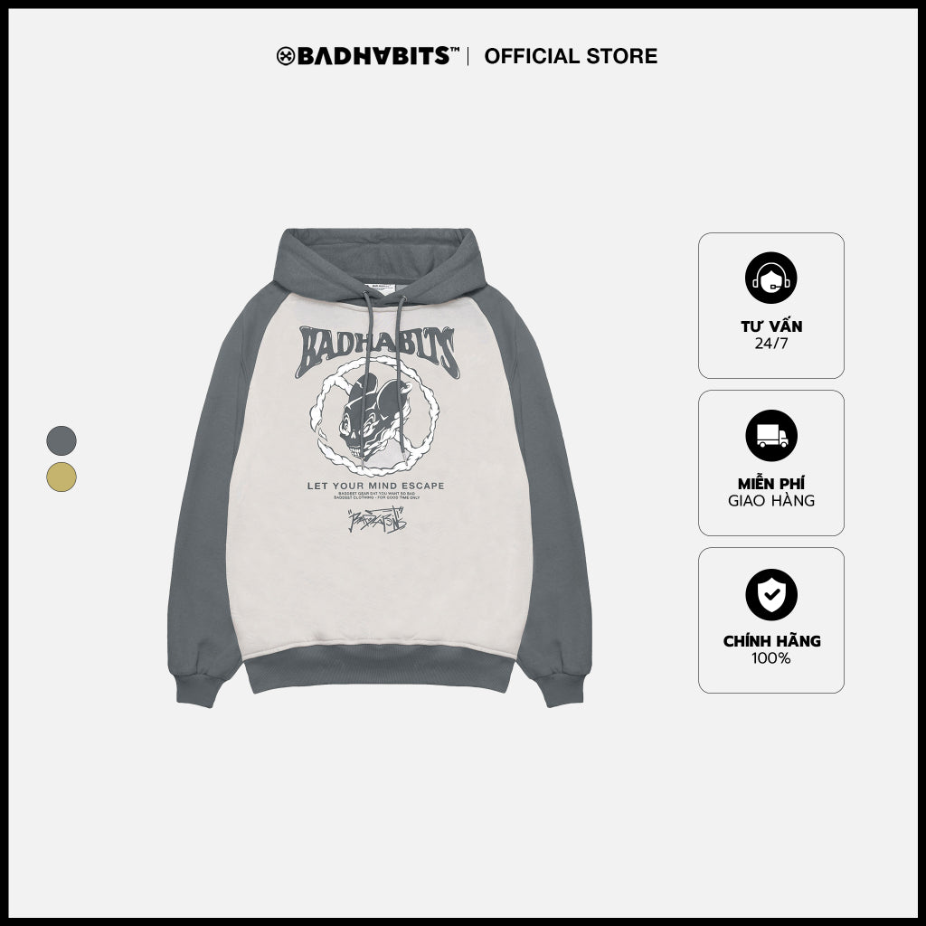 Bad Habits ESCAPE RAGLAN HOODIE Fleece Jacket - Genuine Local Brand