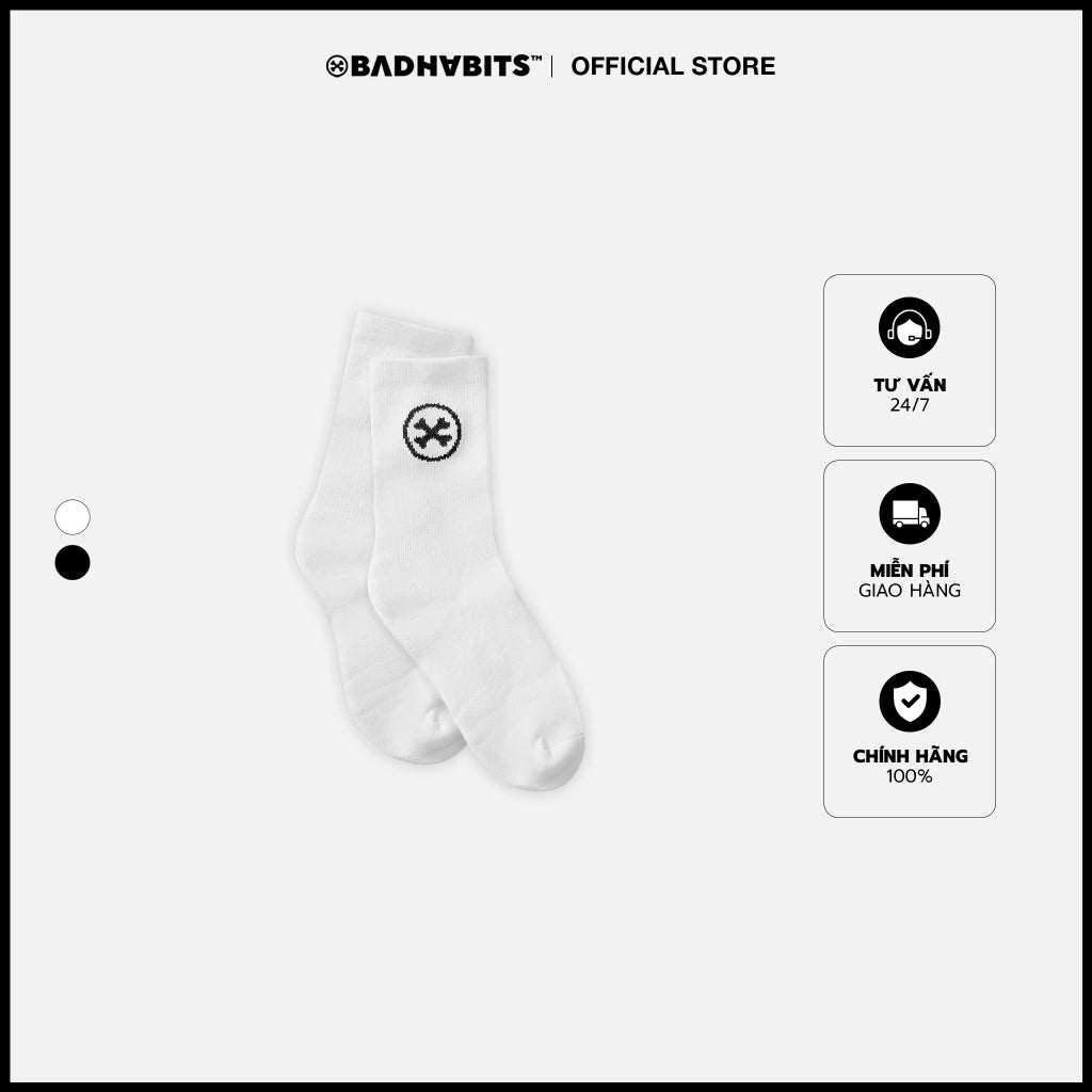 Vớ White Bad Socks - Supertramp Collection - Local Brand Chính Hãng