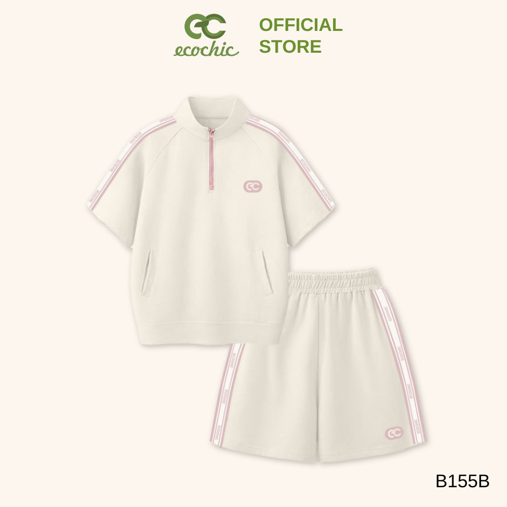 ECOCHIC URBAN BLOOM Short Set Crop T-shirt High Waist Shorts High Quality Genuine ECO ON THE GO B155