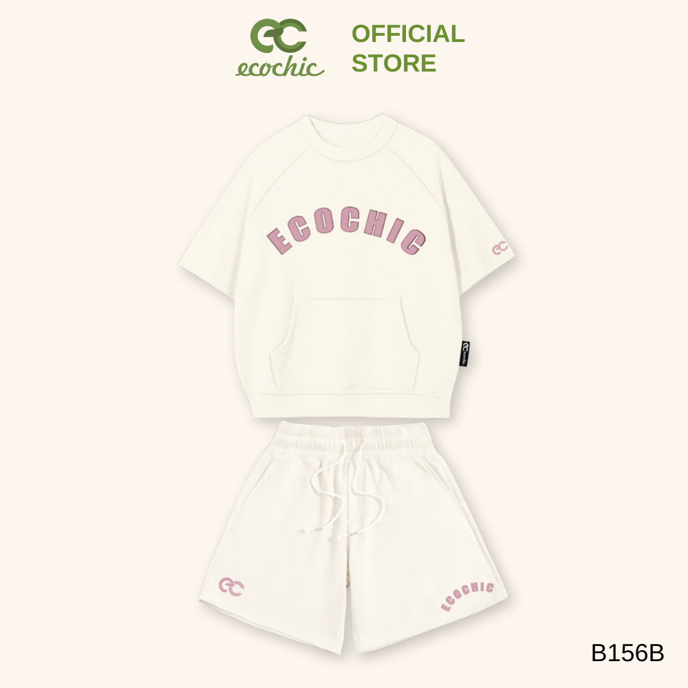 ECOCHIC RATTLE RUN Short Set Crop T-Shirt High Waisted Shorts High Quality Genuine ON THE GO B156