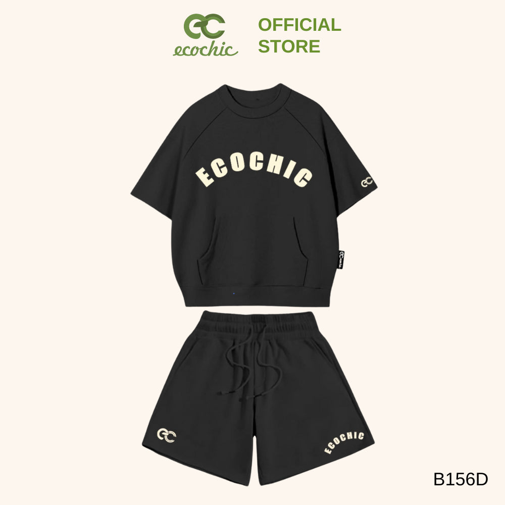 ECOCHIC RATTLE RUN Short Set Crop T-Shirt High Waisted Shorts High Quality Genuine ON THE GO B156