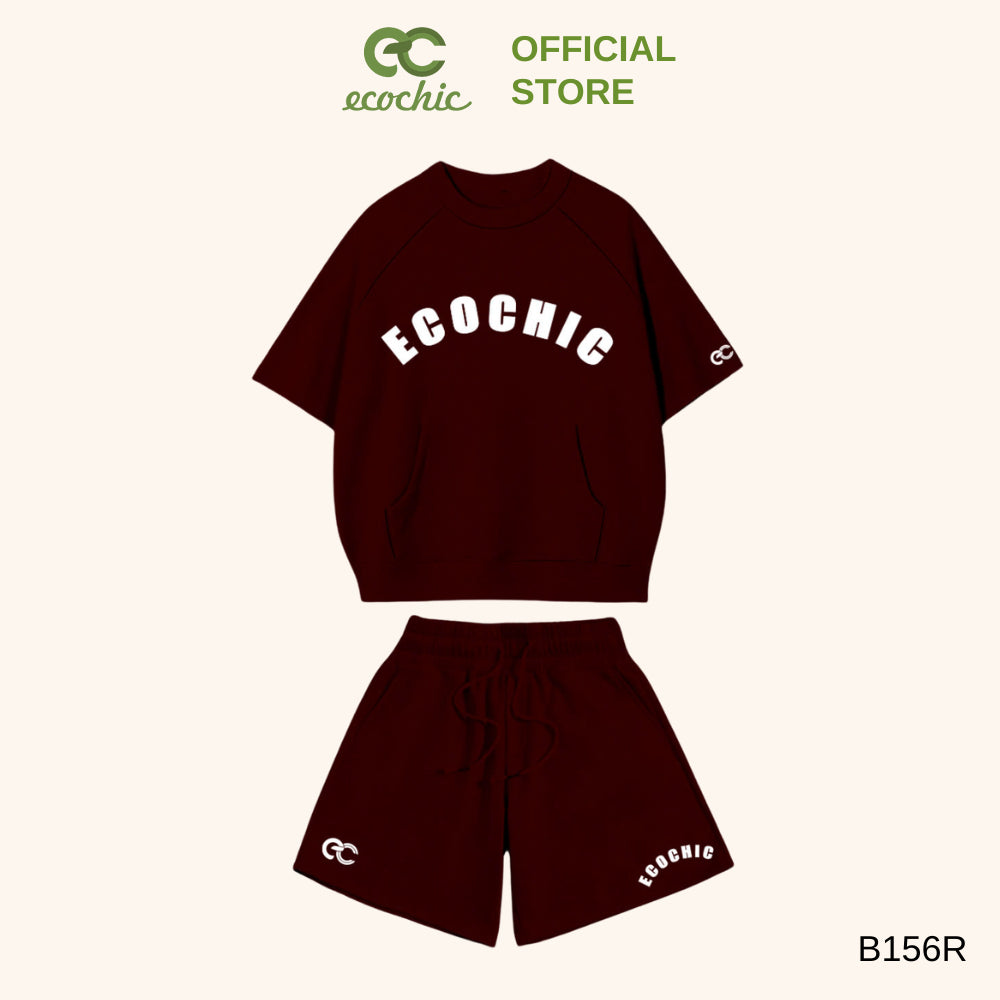 ECOCHIC RATTLE RUN Short Set Crop T-Shirt High Waisted Shorts High Quality Genuine ON THE GO B156