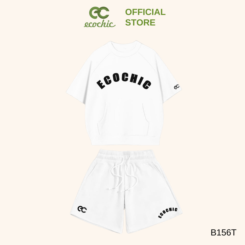ECOCHIC RATTLE RUN Short Set Crop T-Shirt High Waisted Shorts High Quality Genuine ON THE GO B156