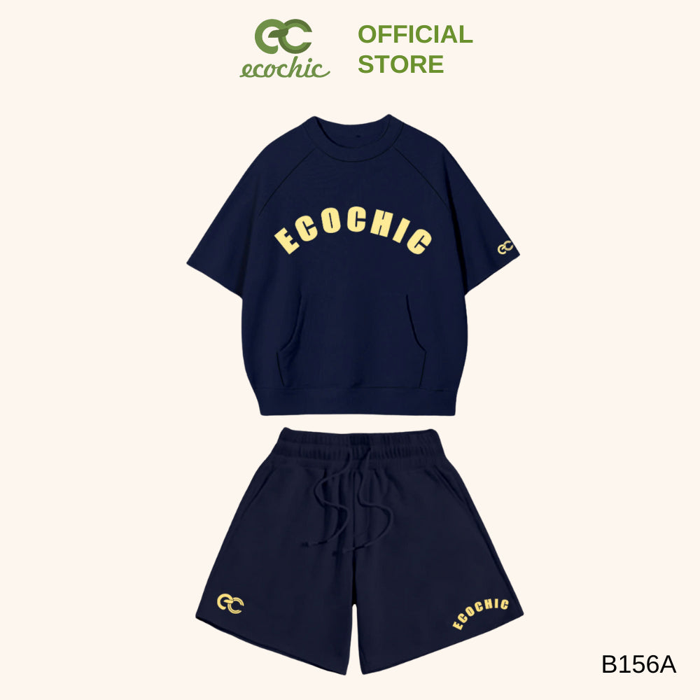ECOCHIC RATTLE RUN Short Set Crop T-Shirt High Waisted Shorts High Quality Genuine ON THE GO B156