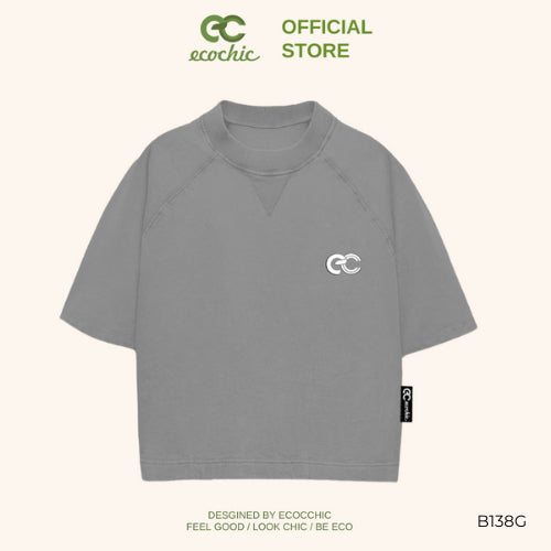 Boxy T-Shirt ECOCHIC SERENE PULSE Tee Local Brand Authentic Unisex Oversize Premium Cotton 100% B138