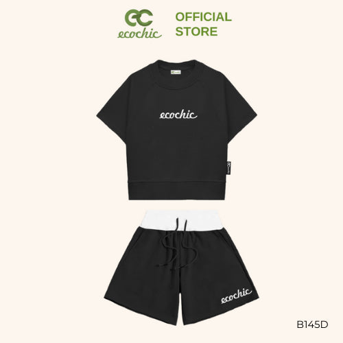 ECOCHIC CHIC RUSH Short Set Crop T-Shirt High Waisted Shorts Genuine High Quality Material B145