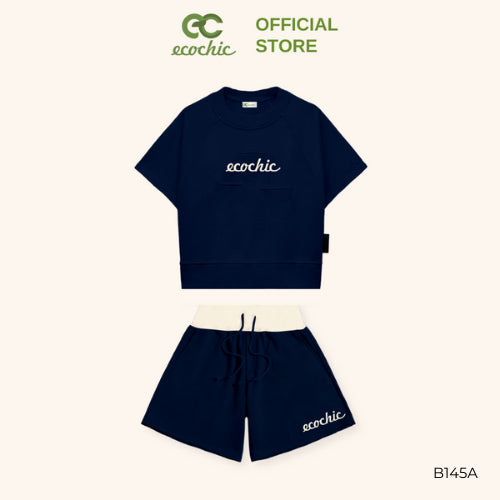ECOCHIC CHIC RUSH Short Set Crop T-Shirt High Waisted Shorts Genuine High Quality Material B145