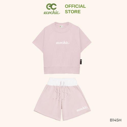 ECOCHIC CHIC RUSH Short Set Crop T-Shirt High Waisted Shorts Genuine High Quality Material B145