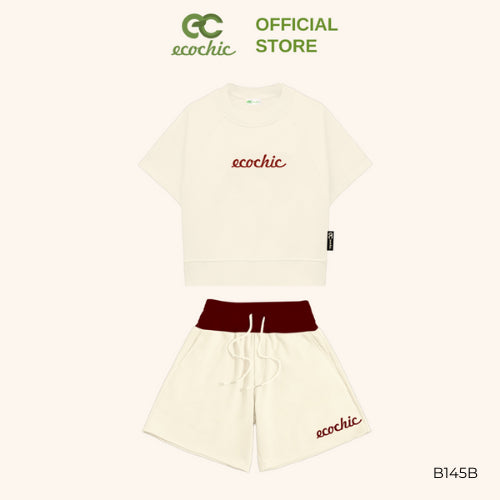ECOCHIC CHIC RUSH Short Set Crop T-Shirt High Waisted Shorts Genuine High Quality Material B145