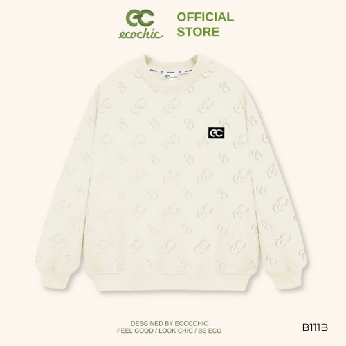 ECOCHIC EMBOSSED MONOTONES SWEATSHIRT Sweater Made of Ecozy Material, New High Quality Technology, Genuine, Many Colors B111