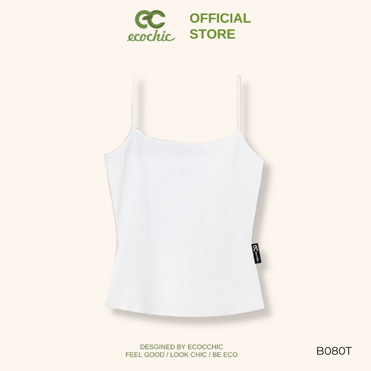 ECOCHIC Bra Black and White Women's Crop Strapless Bra Soft Cotton Material Good Sweat Absorption B080
