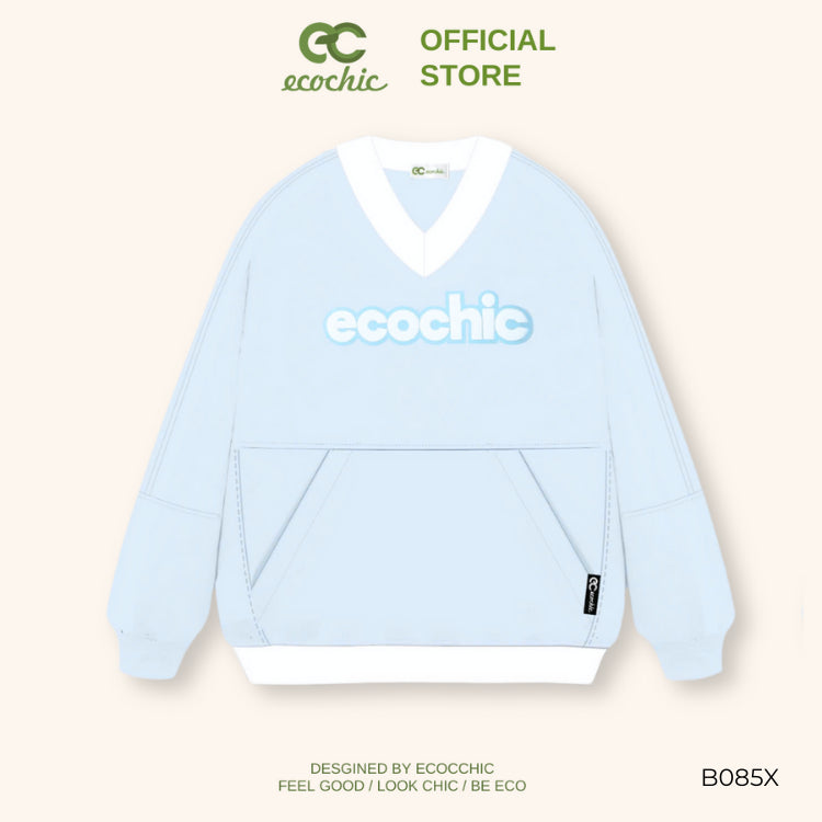ECOCHIC V-NECK SWEATSHIRT High Quality Genuine Material Sweater Many Colors B085