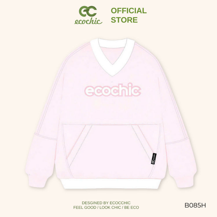 ECOCHIC V-NECK SWEATSHIRT High Quality Genuine Material Sweater Many Colors B085