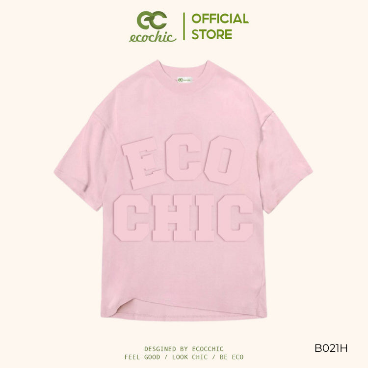 ECOCHIC EMBOSSED WORD TEE Local Brand Genuine Unisex Loose Form Oversize Premium Cotton 100% B021