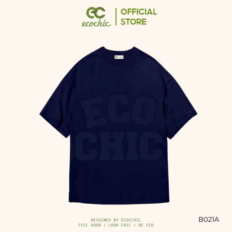 ECOCHIC EMBOSSED WORD TEE Local Brand Genuine Unisex Loose Form Oversize Premium Cotton 100% B021