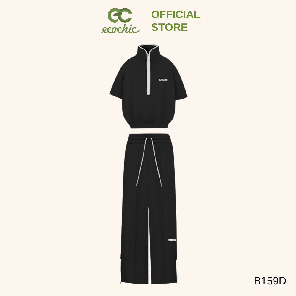 ISA ECOCHIC SET High Neck Shirt, Half Sleeve, Zippered Long Pants, High Quality Ecozy Material, Genuine B159