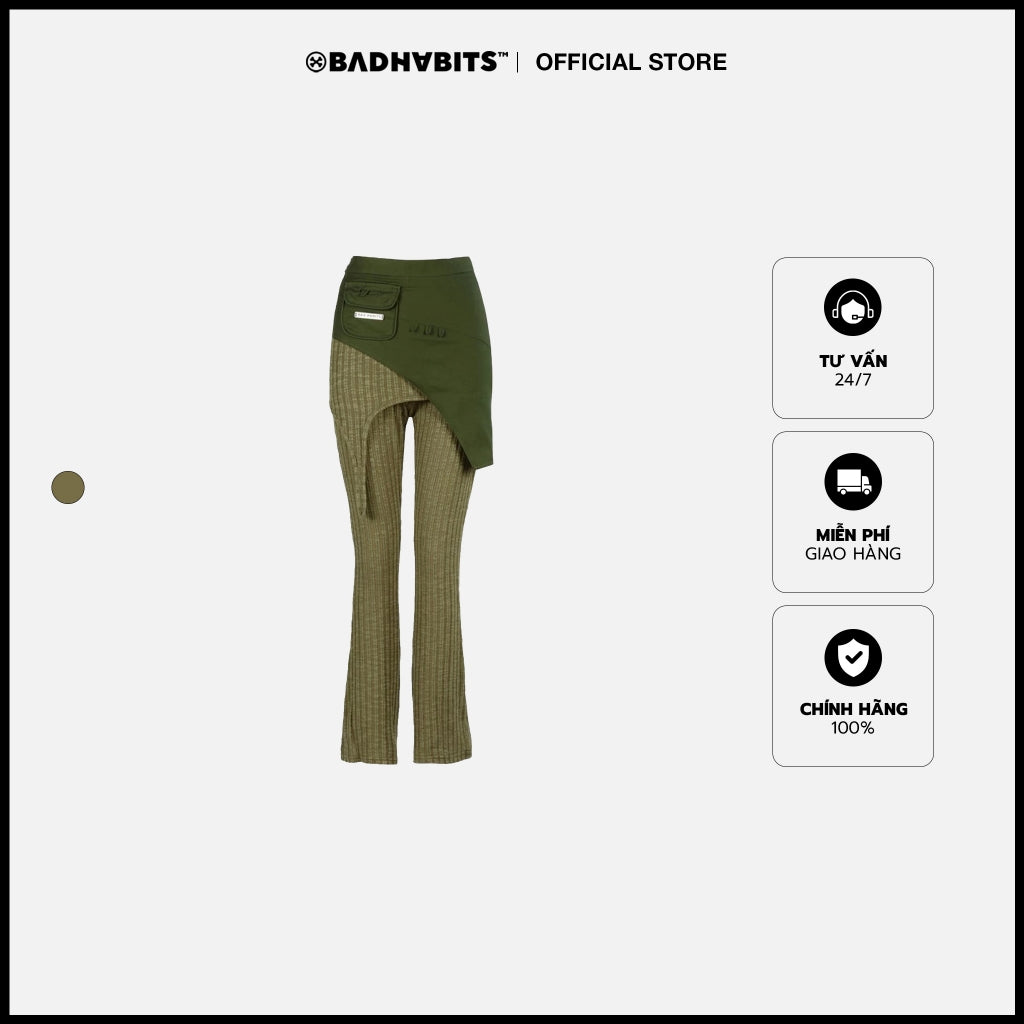 Women's Bottoms - Flared Trouser With Skirt - Authentic Local Brand