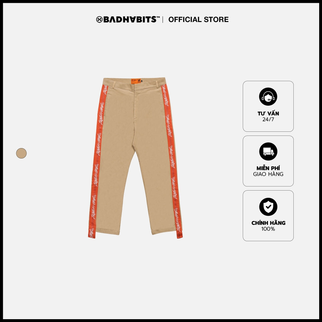 Genuine Bad Habits ORANGE LINE KAKI PANTS Local Brand Men's Pants