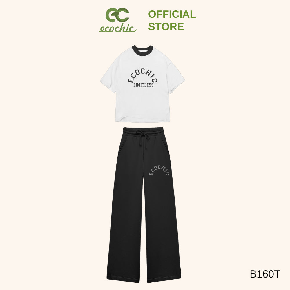 ECOCHIC Set of T-shirt, High-Waisted Pants with EC Logo, High Quality, Genuine B160