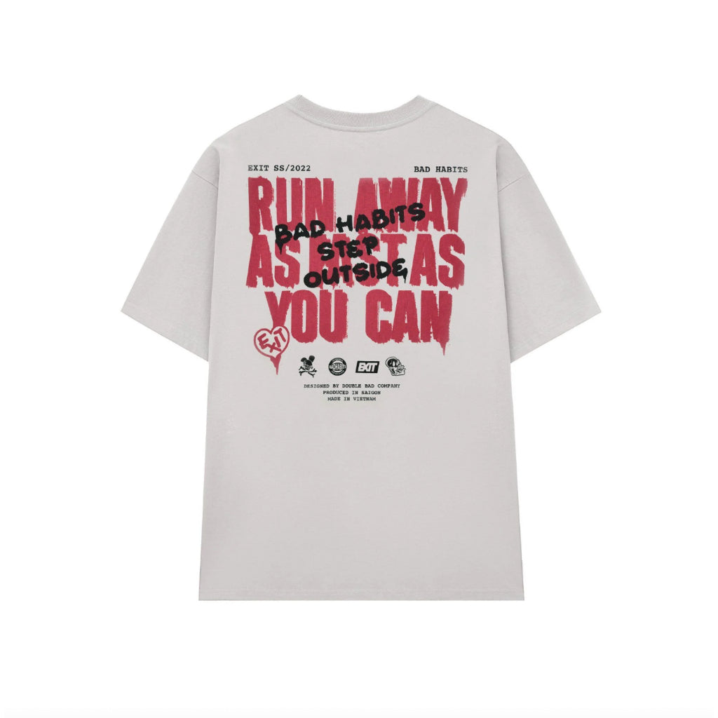 Unisex BAD HABITS RUN TEE 100% Cotton - Genuine Local Brand