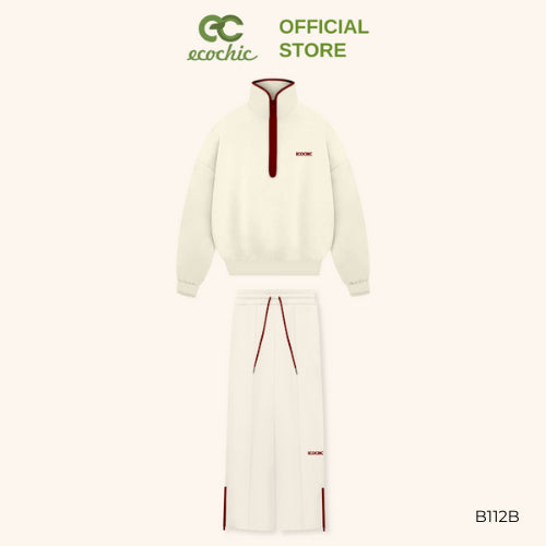 ISA ECOCHIC SET High Neck Shirt, Half Sleeve, Zippered Long Pants, High Quality Ecozy Material, Genuine B159