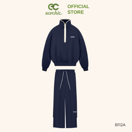 ISA ECOCHIC SET High Neck Shirt, Half Sleeve, Zippered Long Pants, High Quality Ecozy Material, Genuine B159