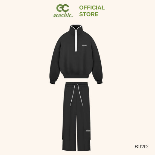 ISA ECOCHIC SET High Neck Shirt, Half Sleeve, Zippered Long Pants, High Quality Ecozy Material, Genuine B159