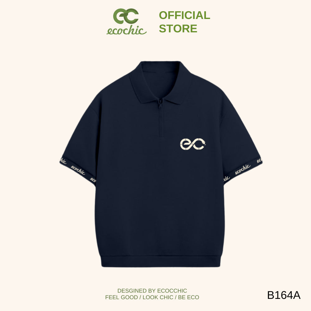 MONARQUE ECOCHIC Polo Shirt 3D Rubber Logo Lightly Hemmed Rib Sleeves Woven Letters Genuine Unisex Men's Women's Weight 260grm B164