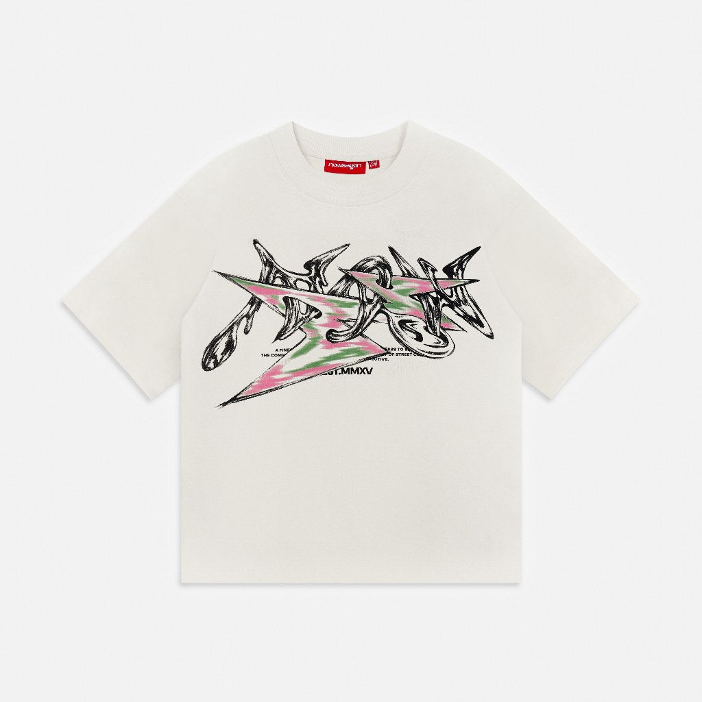 NEEDS OF WISDOM Glitch Tee - Cream - Genuine Local Brand