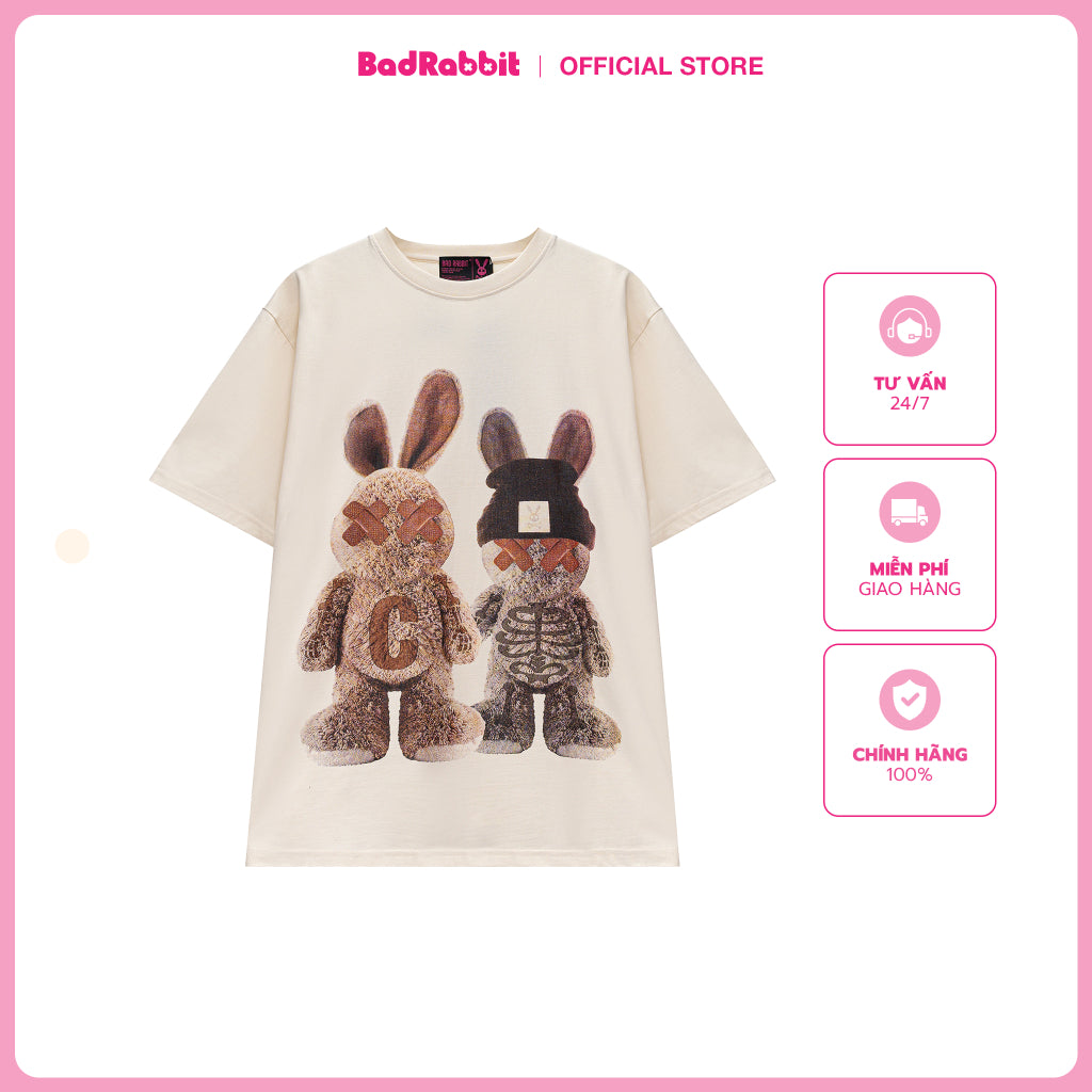 Unisex Bad Rabbit COUPLE TEDDY T-shirt 100% Cotton - Genuine Local Brand