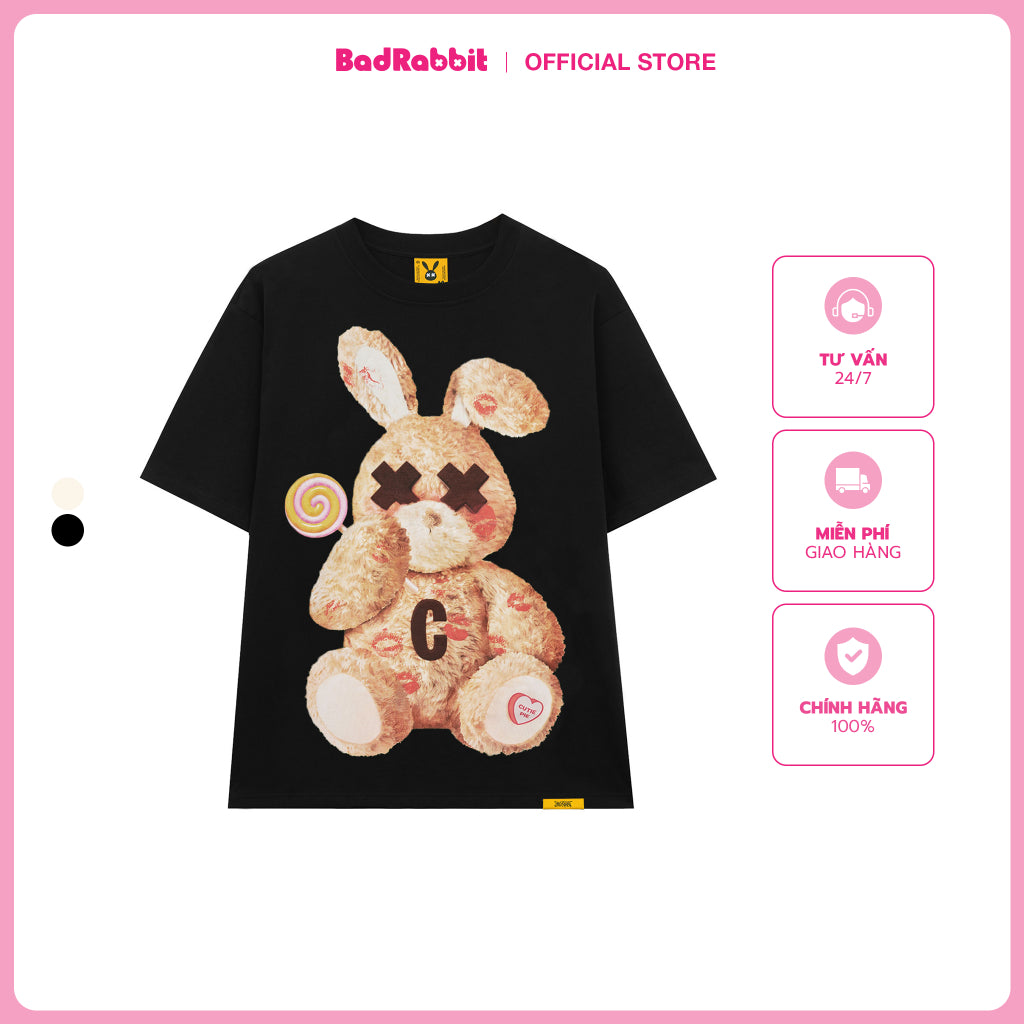 UNISEX T-SHIRT - KISS ME RABBIT TEE - GENUINE LOCAL BRAND - BAD RABBIT CLUB