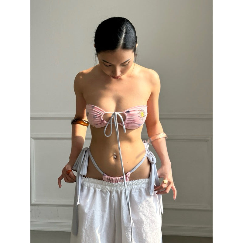 ONSRA.Co| Women's Two-Piece Lace-Up Bikini - Sexy Design, Beach Pattern, Stretchy Material ~ Oceane set