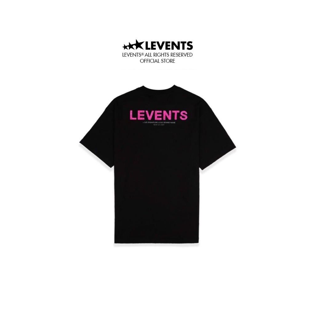 Levents XL Glitter Logo T-shirt/ Black Tee 100% Cotton Unisex T-shirt Oversized