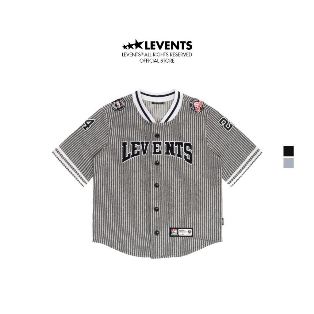 Levents Striped Baseball Jersey Unisex Sturdy Poly Cotton Blend