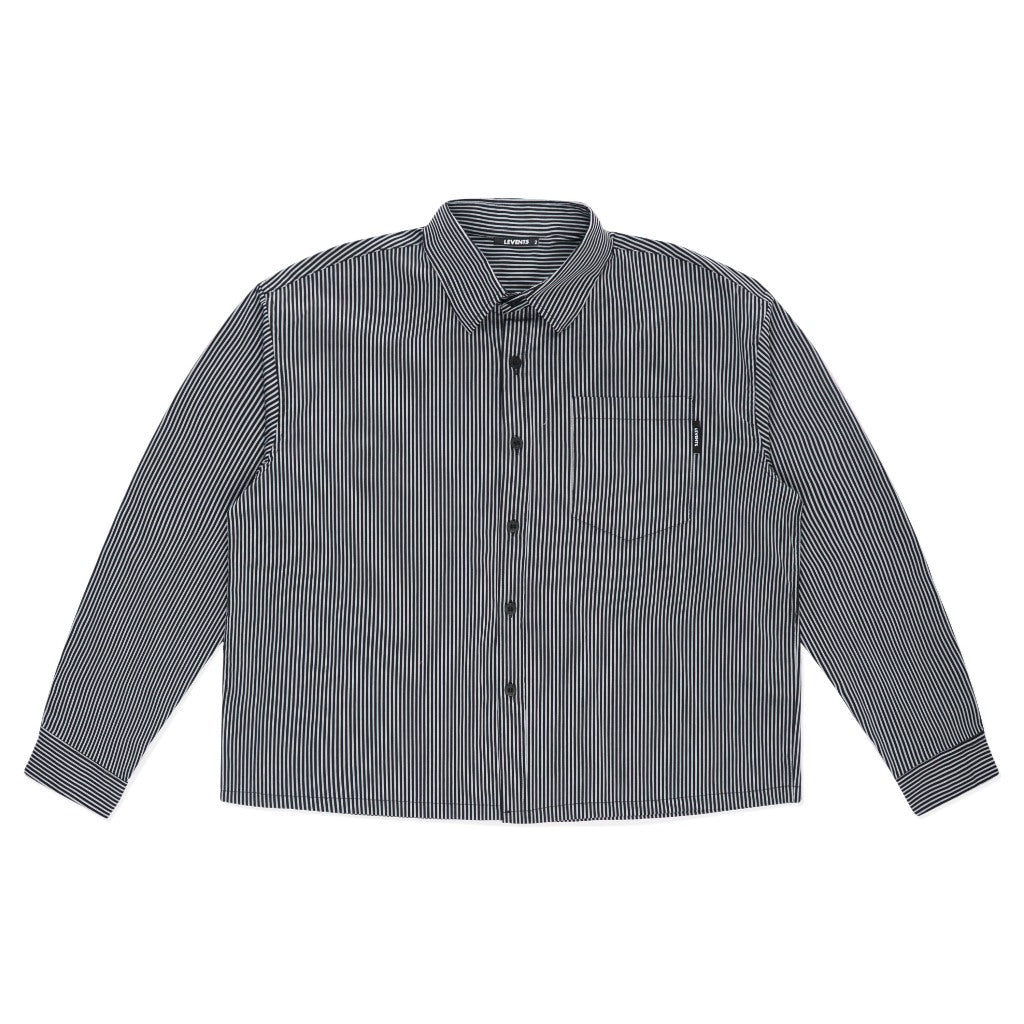 Levents Striped Boxy Long Sleeve Shirt Unisex Poplin