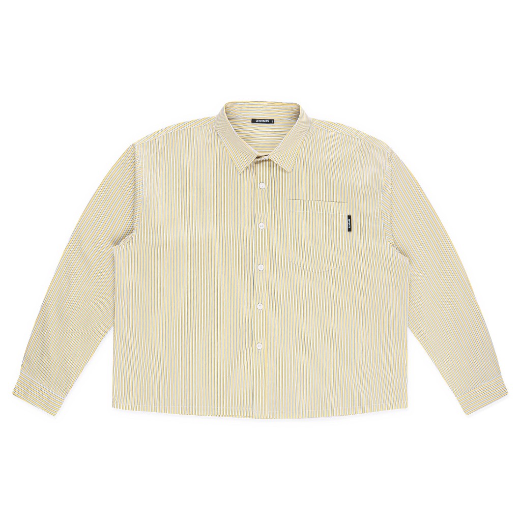 Levents Striped Boxy Long Sleeve Shirt Unisex Poplin