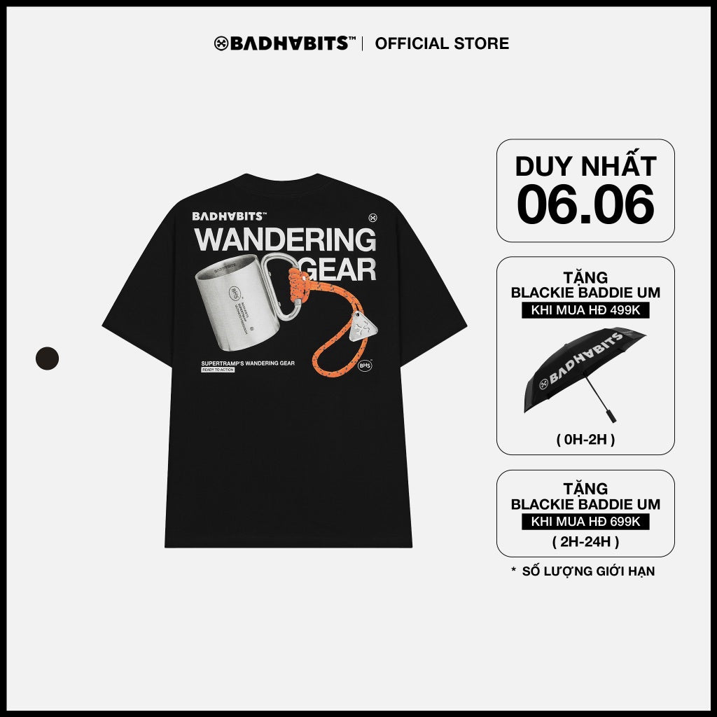 UNISEX T-SHIRT - S-WANDERLUST GEAR TEE - BAD HABITS SUPERTRAMP COLLECTION