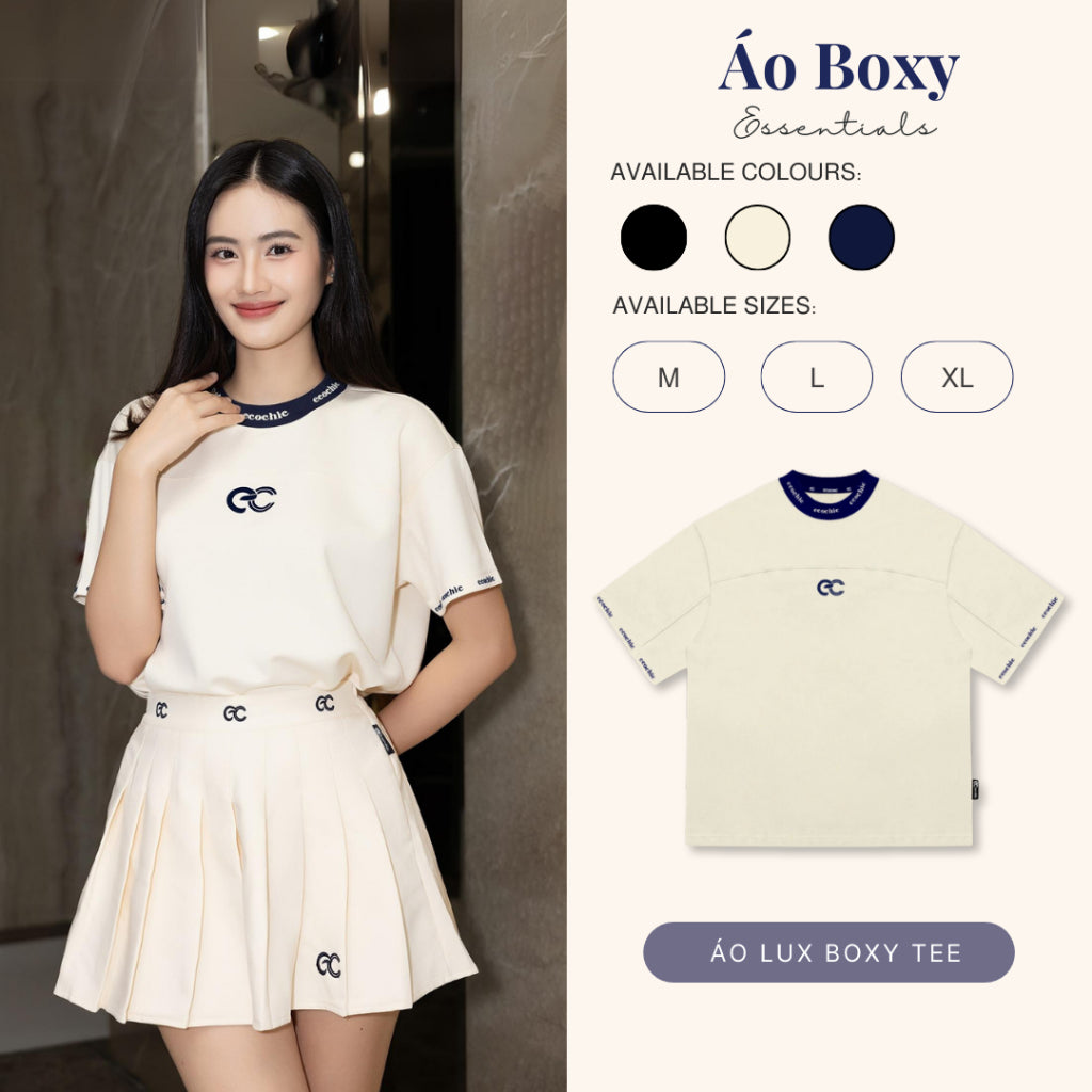 Áo Phông ECOCHIC LUX BOXY TEE ESSENTIALS Local Brand Chính Hãng Unisex Form Vừa Premium Cotton 100% B016
