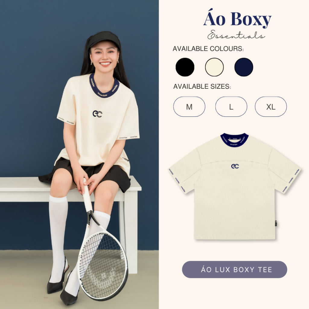 Áo Phông ECOCHIC LUX BOXY TEE ESSENTIALS Local Brand Chính Hãng Unisex Form Vừa Premium Cotton 100% B016