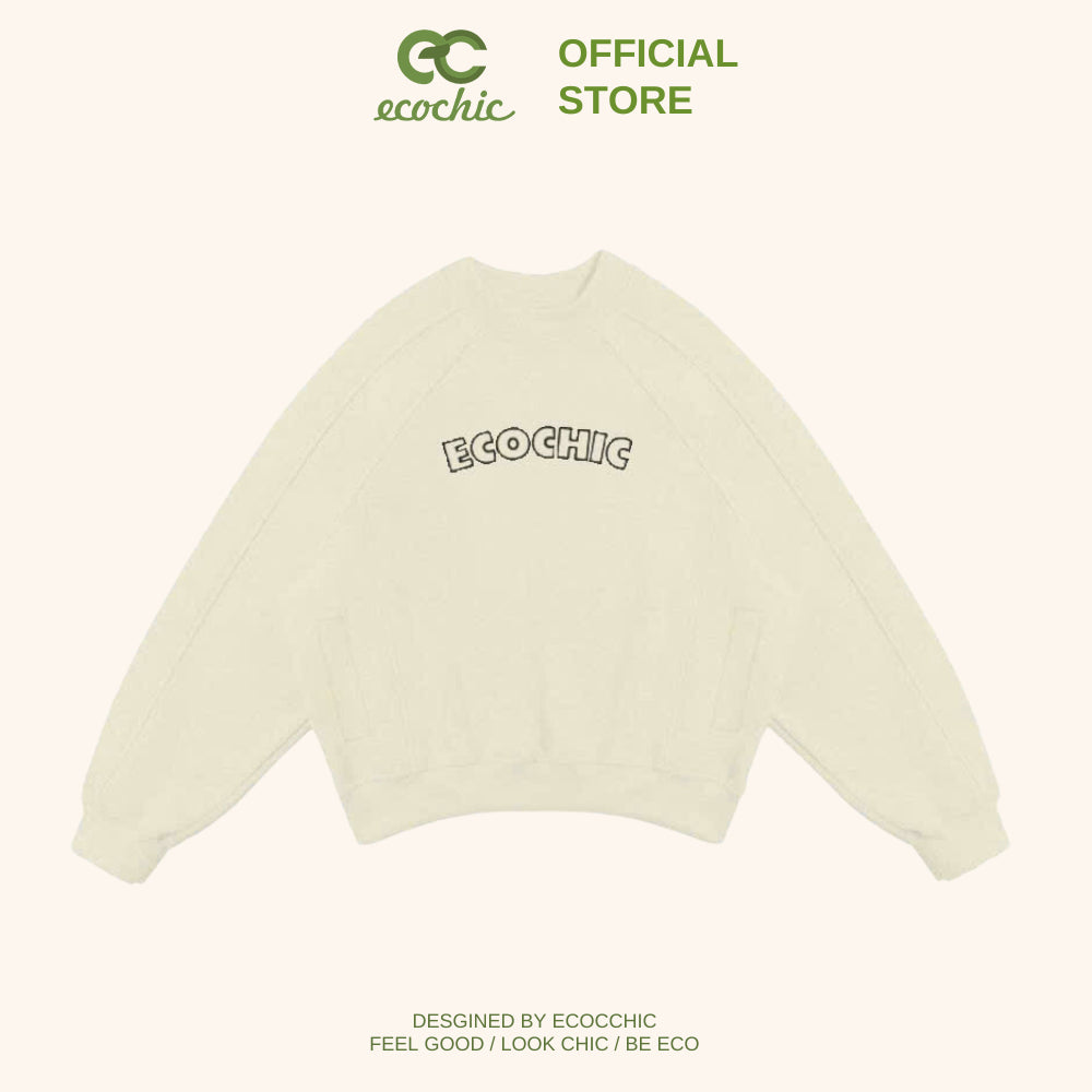 Set of ECOCHIC Sweatshirts and Long Pants, Genuine Local Brand, Fish Skin Fleece Material with Pockets, Unisex for Men and Women B101 B107