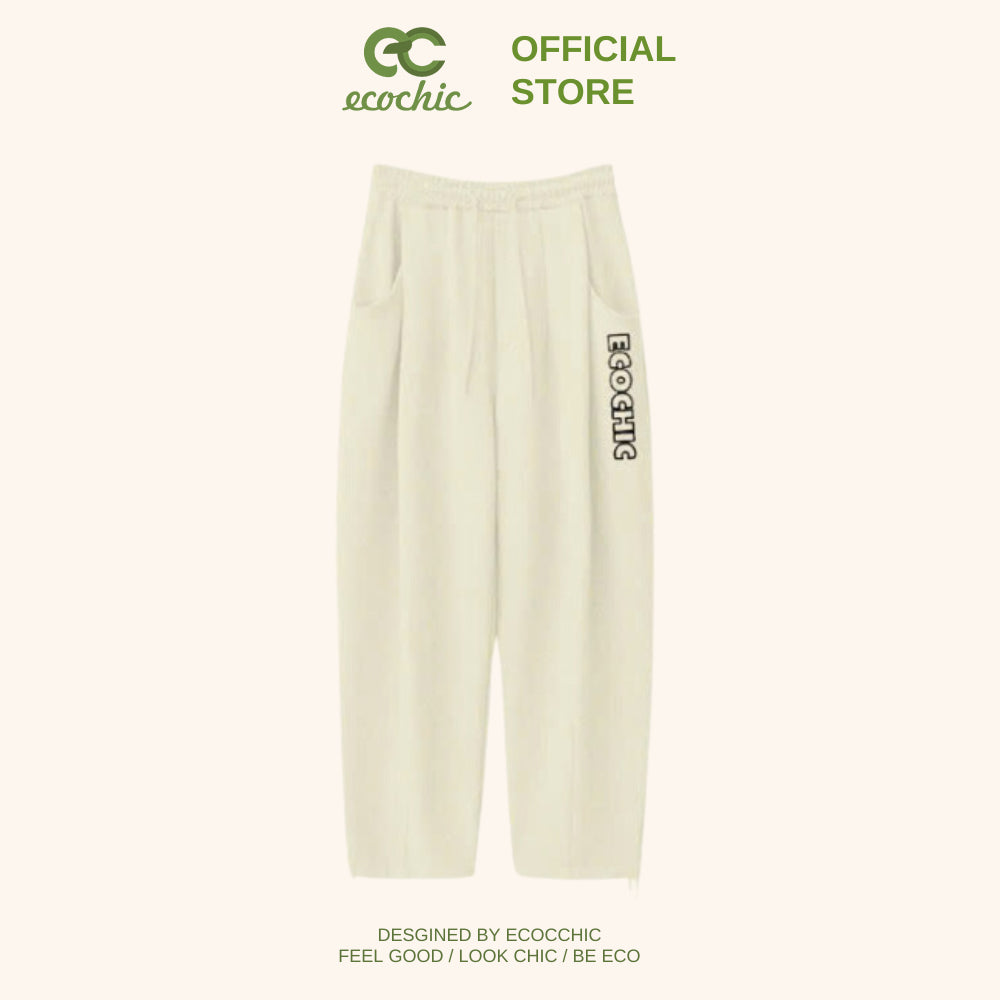 Set of ECOCHIC Genuine High-Quality Wide-Leg Fleece Pants with High Waist and Dynamic Sportswear B107 B101