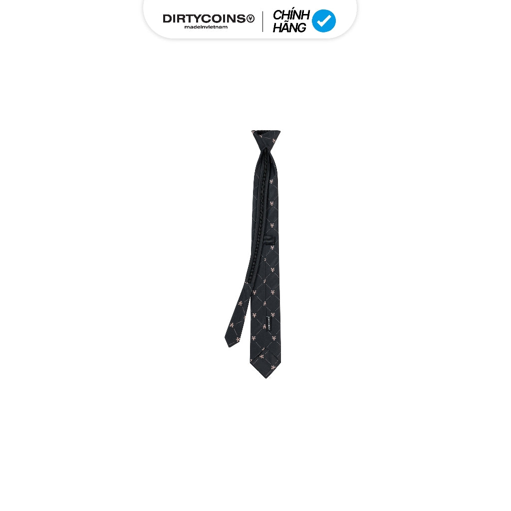 DirtyCoins Y Pattern Tie - Black
