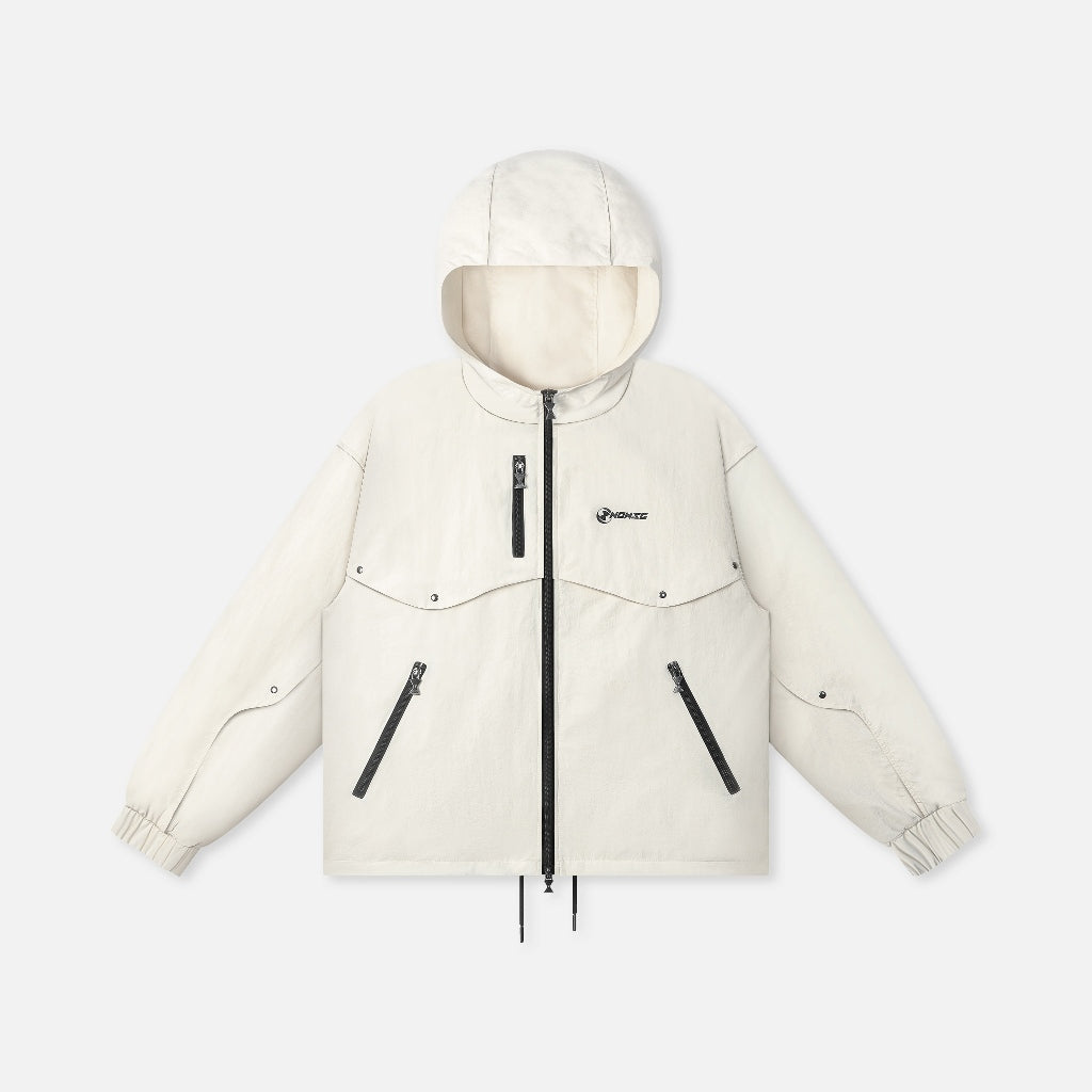 NEEDS OF WISDOM Button Windbreaker Jacket - Cream - Genuine Local Brand