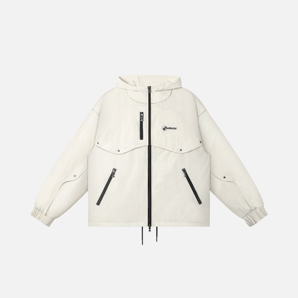 NEEDS OF WISDOM Button Windbreaker Jacket - Cream - Genuine Local Brand