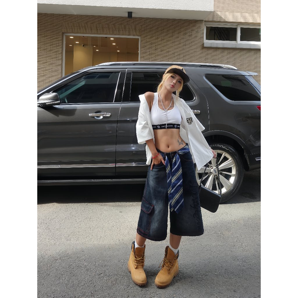 Quần DirtyCoins Denim Baggy Embroidery Logo